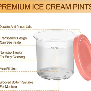 NINJA- CREAMI NINJA-NC300s Series Storage Jar com tampas de vedação, Ice Cream Maker substituições, copos para Ice Cream 8 principais vendas ninja cozinha - №8