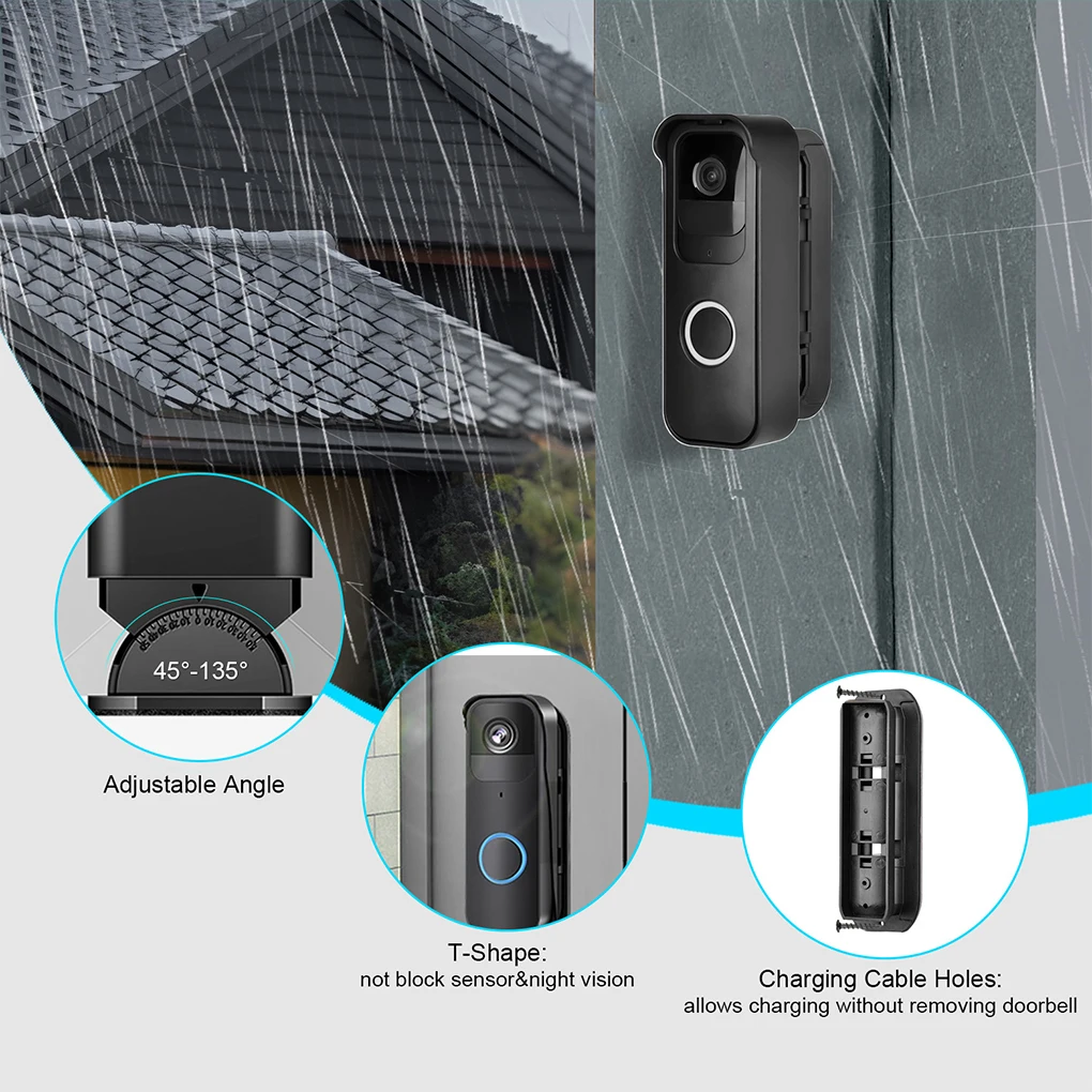 No Drill Ring Doorbell Mount Intercom Parts Available Waterproof Ring Doorbell Mount No Drill