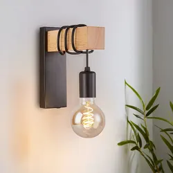 Retro Wood LED Wall Lamp E27 220V 110V Industrial Night Loft Light Fixtures Live Room Bedside Lamp Decor for Bathroom Restaurant