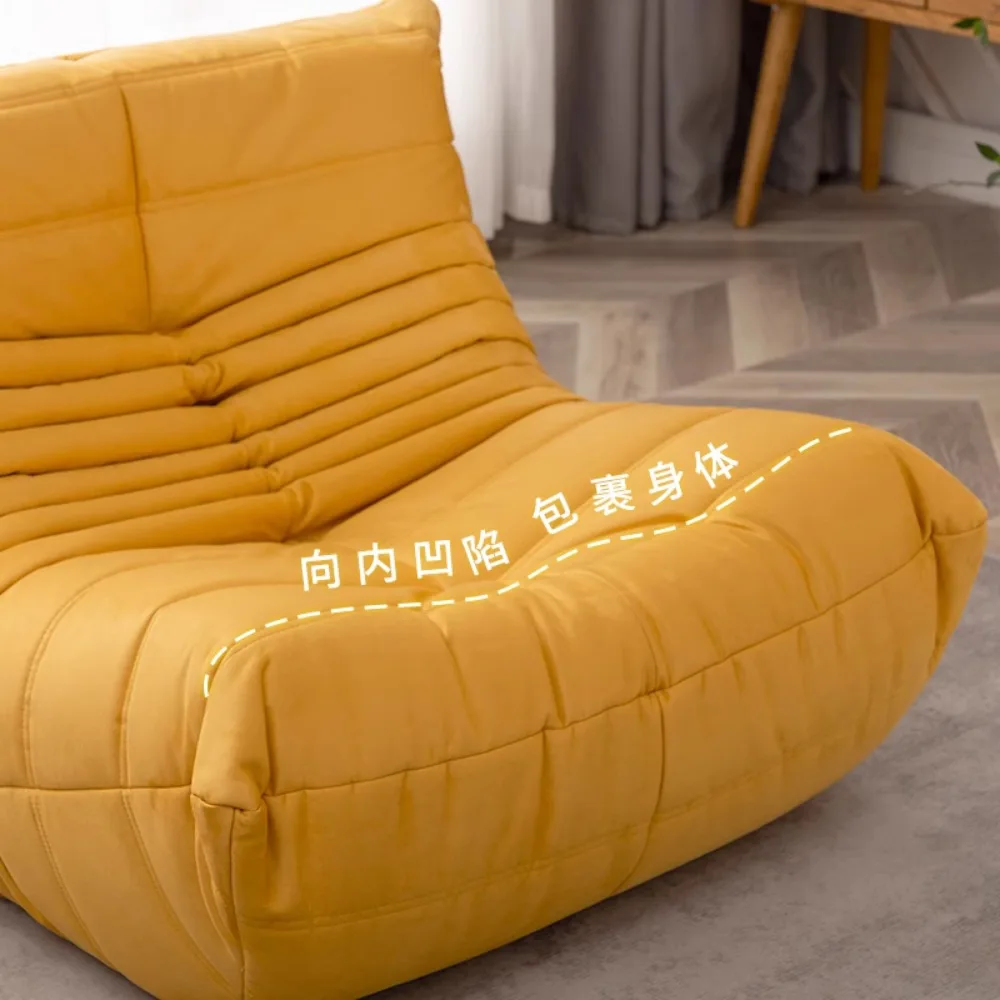 Lazy sofa togo caterpillar sofa light luxury and minimalist internet celebrity creative chair suede freehand space lounge chair