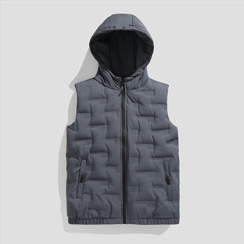 2024 Autumn Winter New White Duck Down Hooded Vests Men Lightweight Windproof Casual Outdoor Ultra Light Male Padded Waistcoats