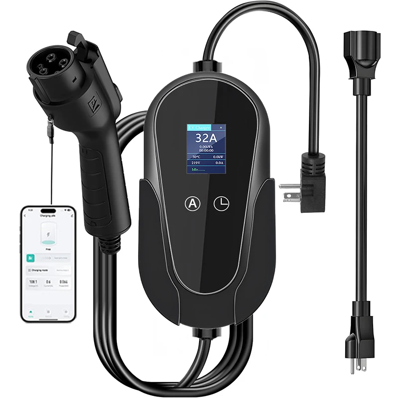 

Compatible Support 110v To 240v Mobile 16a 32 36 48 Amp 3.5 Kw 11 20 Kw Tesla Model Y 3 Portable Ev Charger 7kw For Home