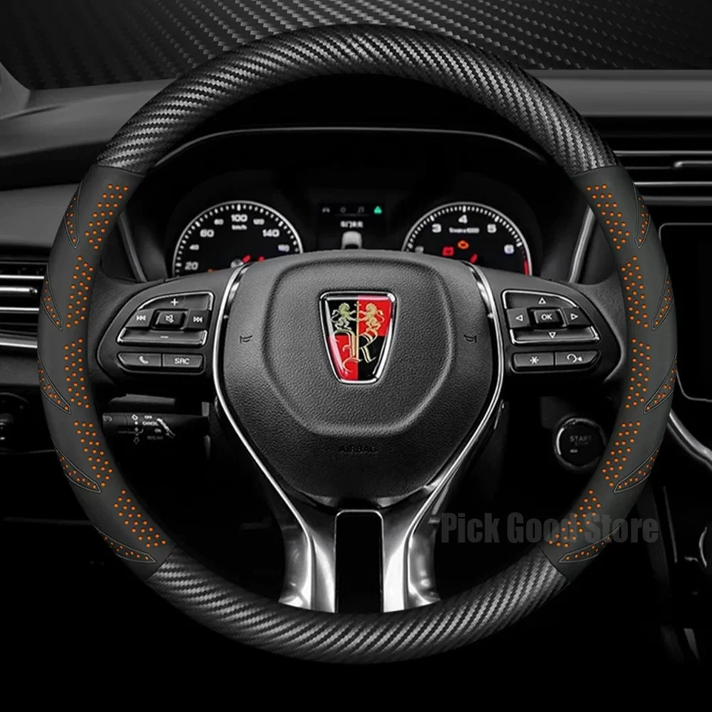 

Leather Car Steering Wheel Cover For Roewe RX9 i5 750 RX5 PLUS EI5 RX3 550 Anti Slip Breathable Car Accessories 2025 2026