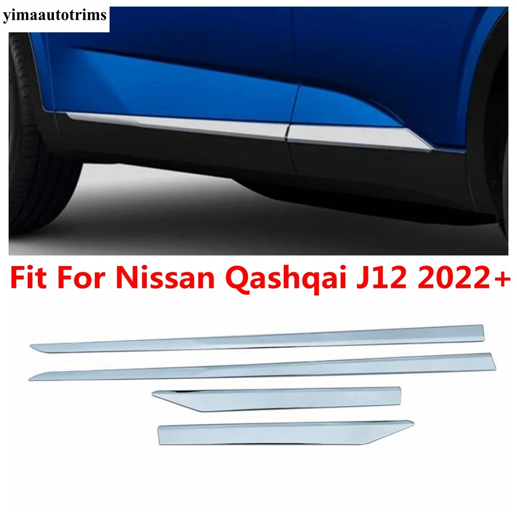 

For Nissan Qashqai J12 2022 - 2024 Car Side Door Body Anti-scratch Panel Strip Decoration Cover Trim Chrome Exterior Accessories