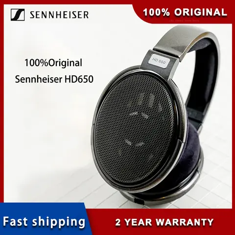 100%Original Sennheiser HD650 Classic Open Back HIFI Music Headphones Over-Ear Headphones Black Gift