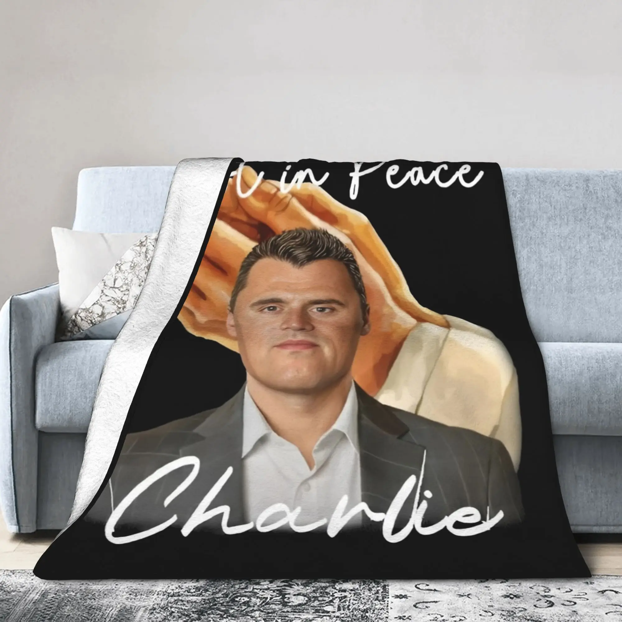 Rest in Peace Charlie Kirk Legends Never Die Coral Fleece Plush Throw Blankets  Blanket for Bed Car Super Warm Bed Rug,