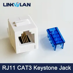 (10Pcs/Pack) Linkwylan CAT3 Telephone Keystone Jack Toolless Module Network Voice Tool-free to RJ11 6P4C Female White