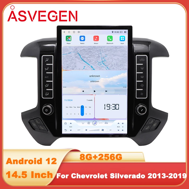 

14.5" Android 12 Car Radio Player For Chevrolet GMC Silverado 2013-2019 Multimedi Auto Audio Stereo Video GPS Navigation Screen