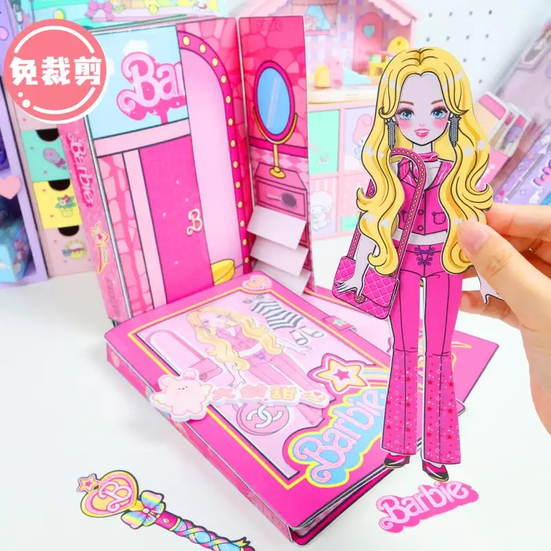 Kawaii Barbie Quiet Book Handmade DIY Kids Toys Development Hands on Ability Girl Birthday Gift Funny Sticker Book Education