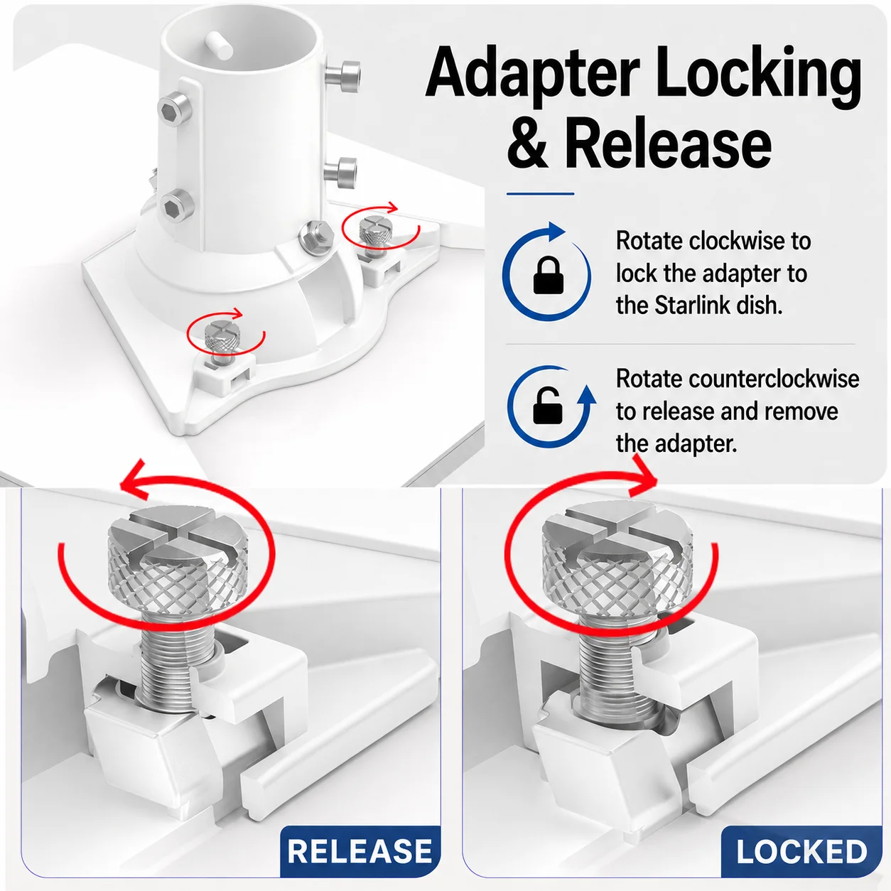 Starlink Mini V4 Wall-Mount,Ball Axis Adjustable &360°Rotation,Heavy-Duty Metal Bracket with Aluminum Pipe Adapter Mounting Kits