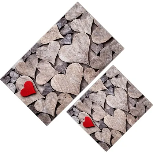 Cici Design Wooden Hearts Closet Takımı-60x100-50x60