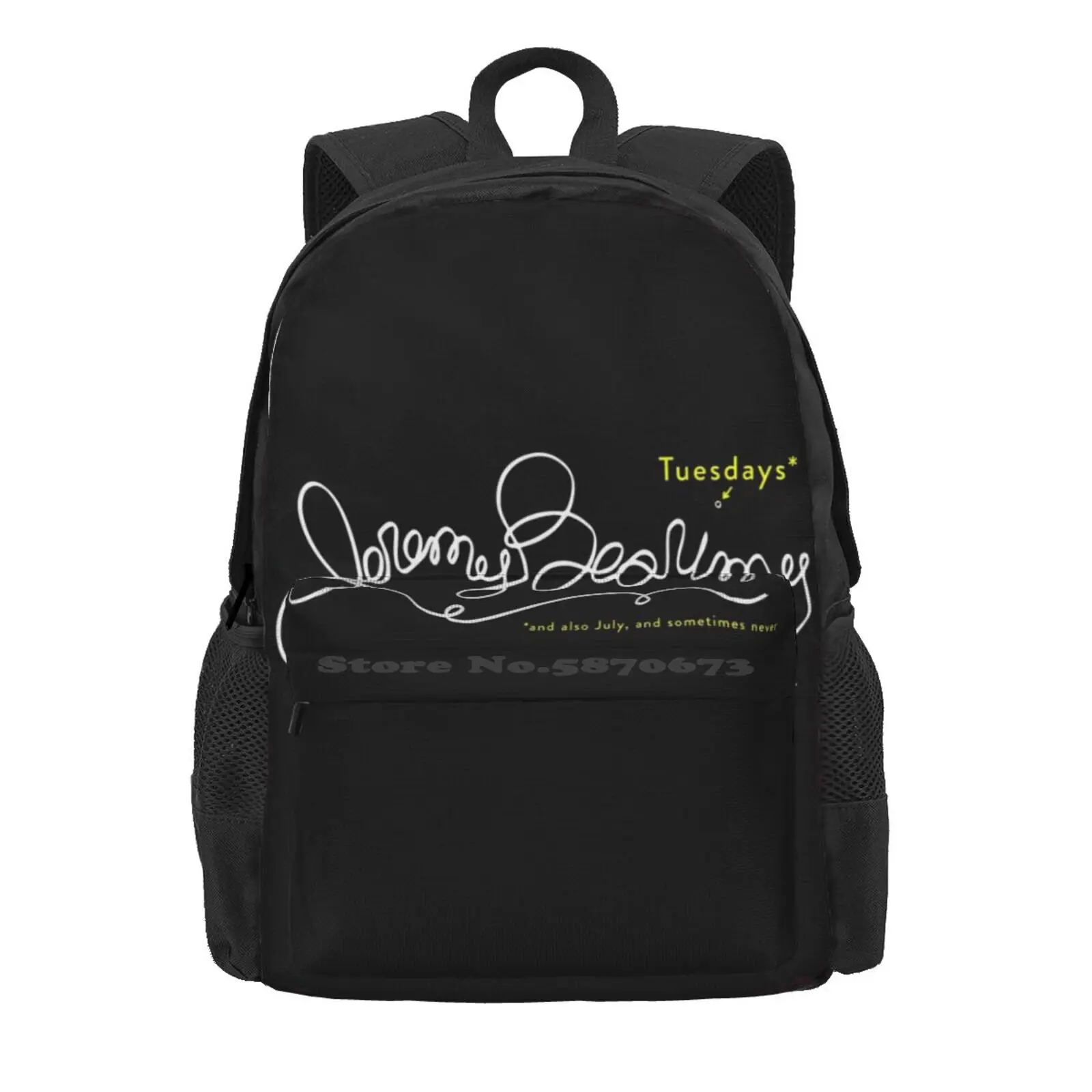 Jeremy Bearimy In White (With Notation) Hot Sale Schoolbag Backpack Fashion Bags The Good Place Tv Show Eleanor Shellstrop