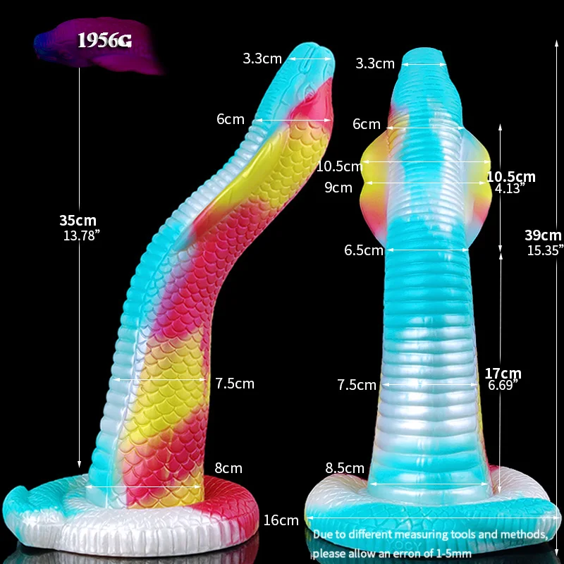 YOCY 15 Inch Long Cobra Dildo Fantasy Snake Dragon Penis Soft Liquid Silicone Sex Anal Butt Plug With Sucker For Women Men