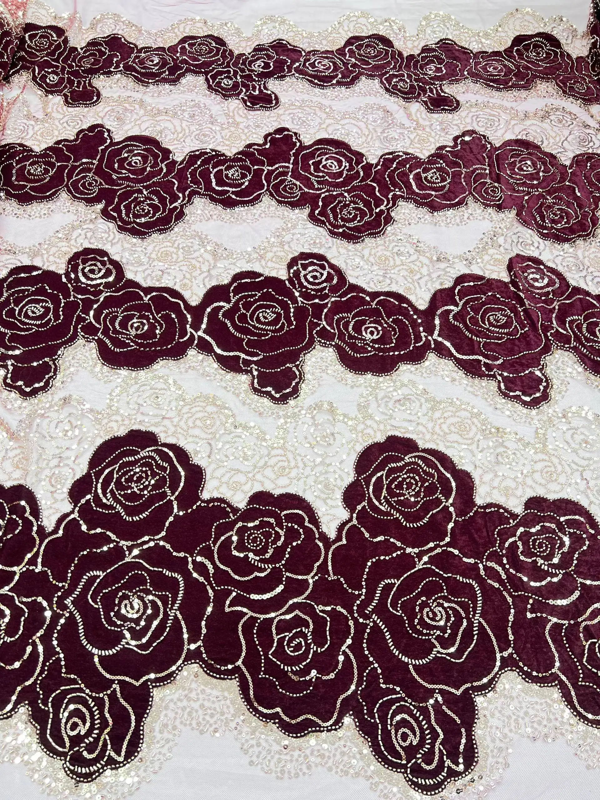 2026 African Nigeria High-Quality Velvet Lace Fabric French Tulle Beaded Lace Fabric Dresses Nigerian For Wedding Party Women 5