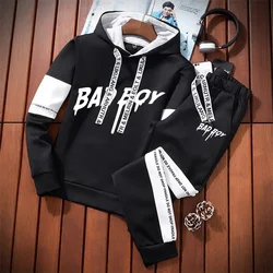 2024 New in Men's Tracksuits Printing Hooded Sweatshirt+Sweatpants 2 Piece Set Luxury Sports Jogging Clothing Autumn Streetwear