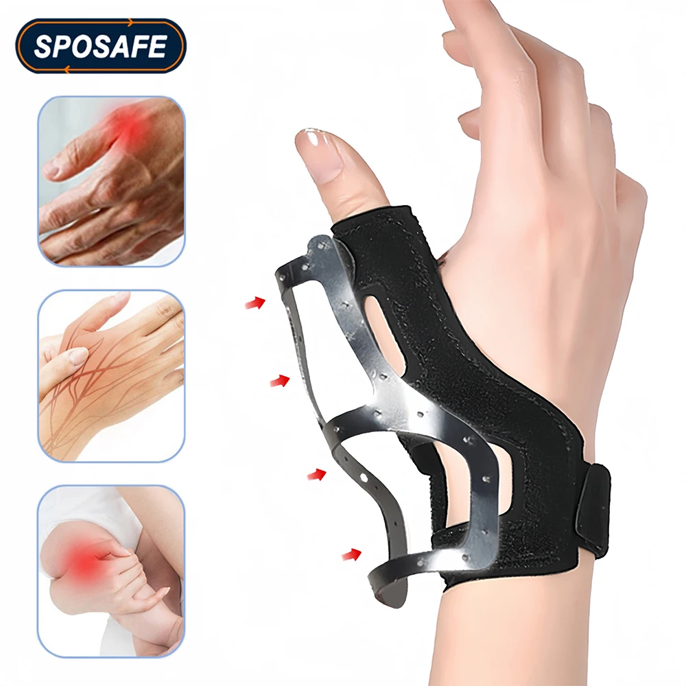 Thumb Brace Reversible Wrist & Thumb Spica Splint for Trigger Finger, Tenosynovitis, Arthritis, Tendonitis Fit Left & Right Hand