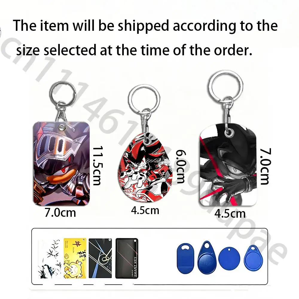 S-Shadow the H-HedgehogS Protective Printed Leather Card Case Metal Keychain for Bank Credit Bus Subway ID Cards