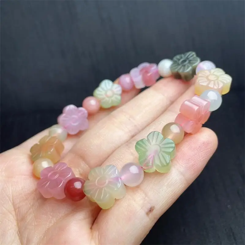 

13 мм натуральный агат Яньюань, маленький цветочный браслет, драгоценный камень, бусины, модные красивые украшения для мужчин и женщин, 1 шт.