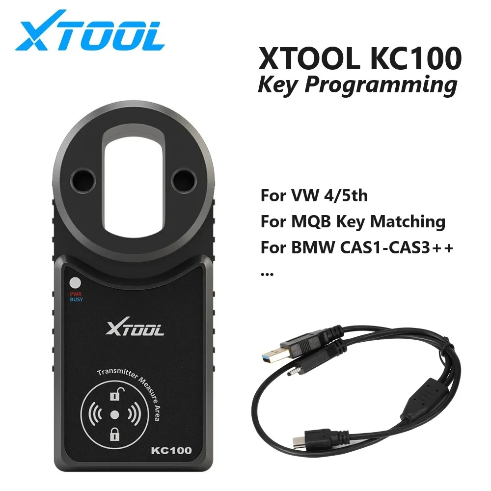 Programator kluczy XTOOL KC100 do VW 4 i 5 generacji, BMW CAS1-CAS3, Skoda IMMO MQB, kompatybilny z X100PAD3 X100MAX D8S D9S