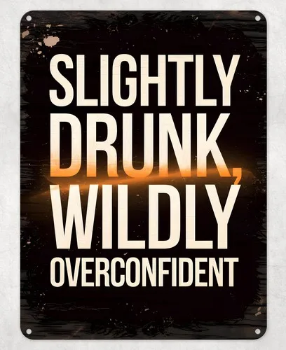 Slightly Drunk Funny Joke Metal Poster Wall Tin Sign Man Cave Shed Home Plaque --Tin Sign