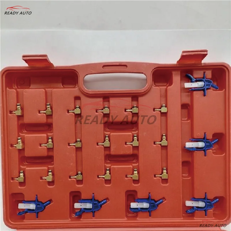 

Тестер автомобильных топливных форсунок 1-6 цилиндров, манометр для проверки давления масла, 6 адаптеров для насосов, 18 переливных клапанов