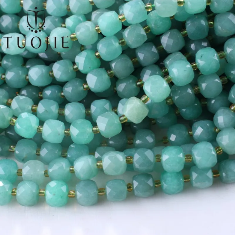 

High Quality 8.5-9mm Green Aventurine Gemstone Beads Cube Faceted Loose Natural Stone Beads for Jewelry Making DIY Accessories