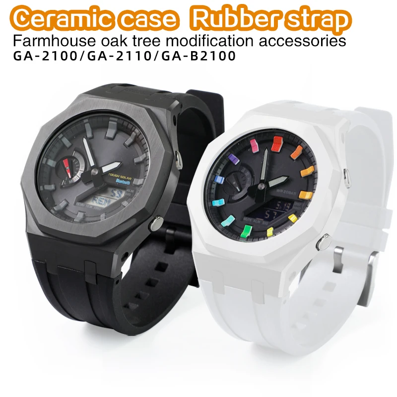 

Аксессуар для модификации часов с керамическим корпусом и резиновым ремешком, совместимый с моделями GA-2100, GA-B2100, GA-2110.