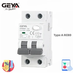 GEYA GYR9NM Type A RCBO 6KA 16A 25A 32A 40A Electromechanical Residual Current Circuit Breaker With Over Current Protection