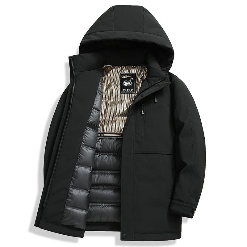 2024 new arrival winter jacket hooded 90% white duck down jackets men,mens fashion thicken warm parkas trench coat M-4XL