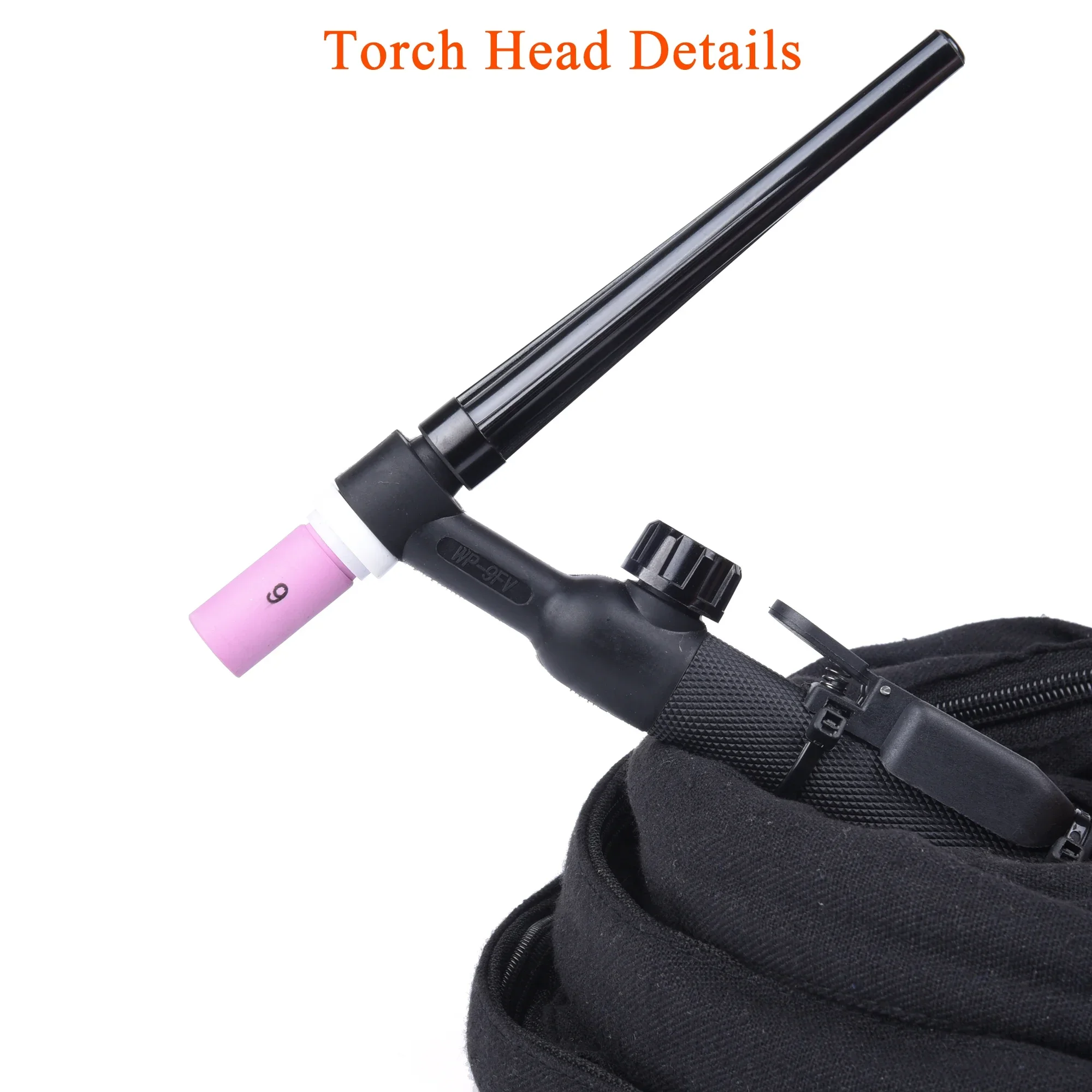 

WP9 WP9FV WP9F TIG Welding Torch Gas-Electric Integrated Red Rubber Hose 4M 35-50 Euro Connector 13FT Air Cooled