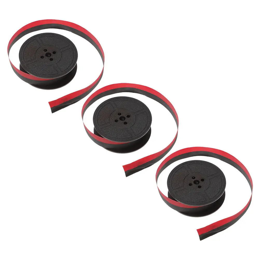 

3 рулона ленты для пишущих машинок, черно-красная, двухцветная, долговечная, совместима с Ne800, Ne3000, 1009fn, 1066fn, механическая.