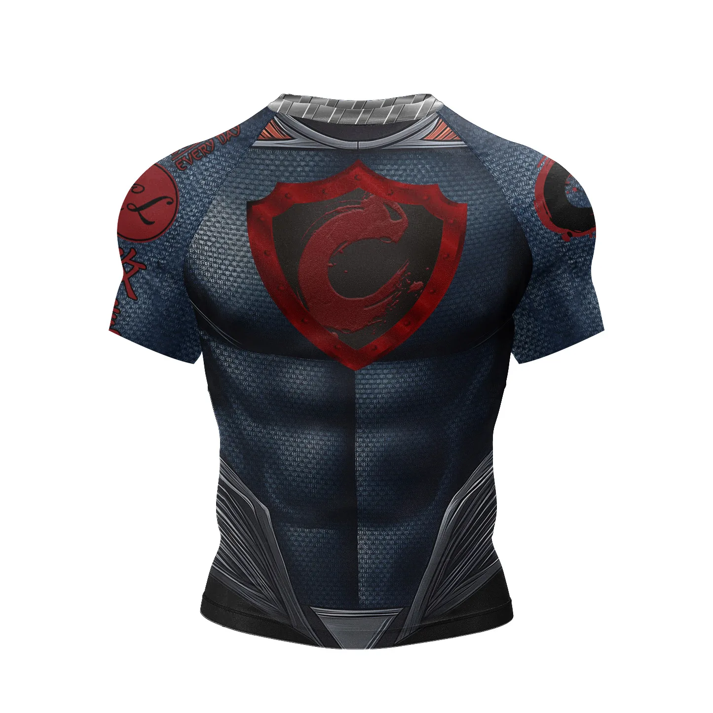 MMA Rash Guard Men's Short Sleeve Compression Fit BJJ Training Shirt Moisture Wicking Anti-Bacterial Fitness Gym Apparel