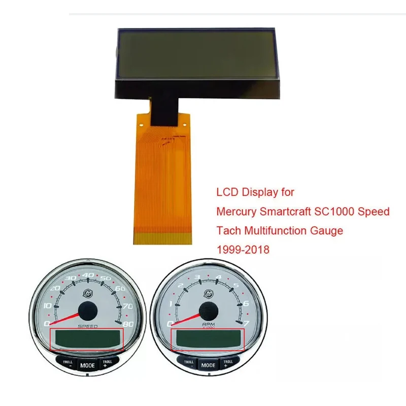 LCD Display for Mercury Smartcraft SC1000 Speed Tach Multifunction Gauge Tachometer Speedometer Dashboard Glass