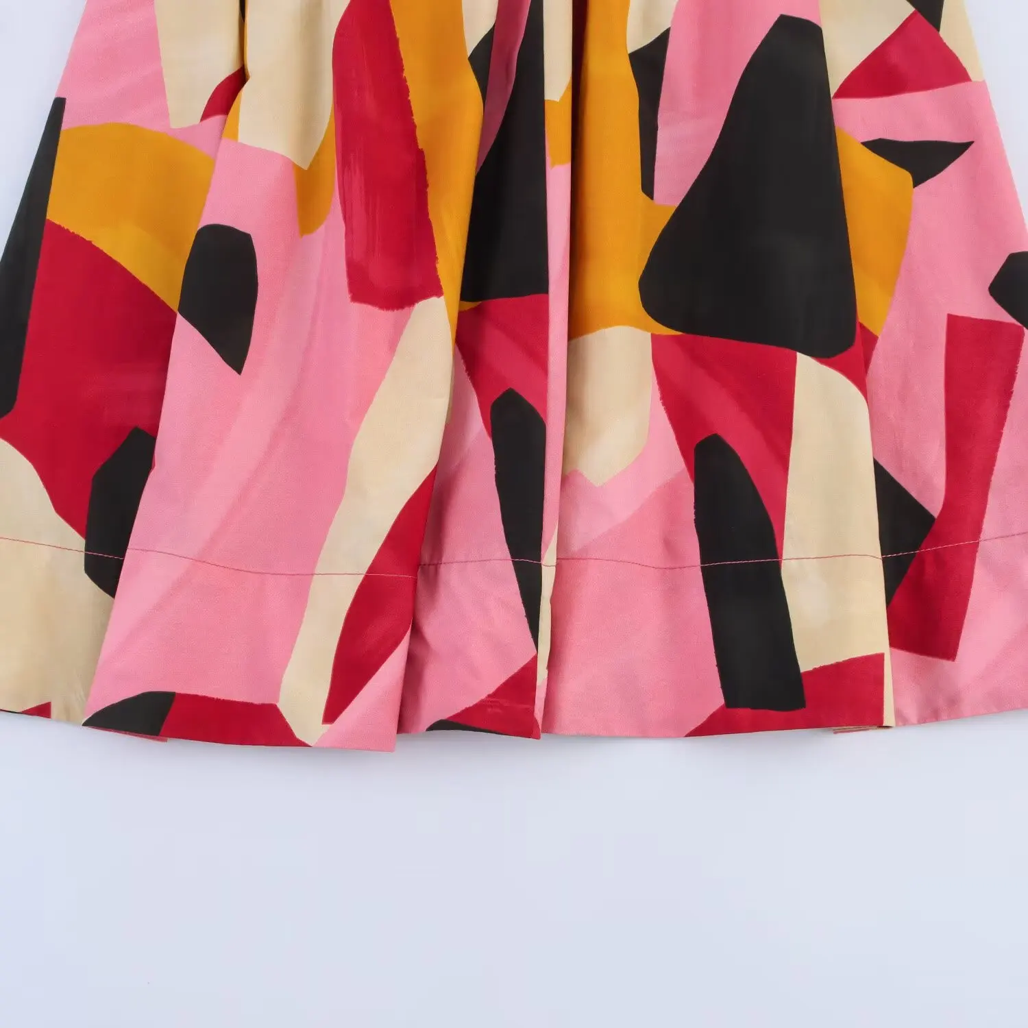 2025 nuova estate abbigliamento donna moda temperamento semplice versatile stampato drappeggiato gonna midi a vita alta