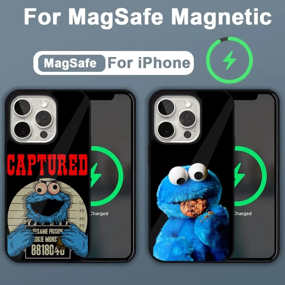 Funny C-Cookie-M-Monster Phone Case For iPhone 16,15,14,13,12,11,Plus,Pro,Max,Mini Magsafe Magnetic Wireless Charging