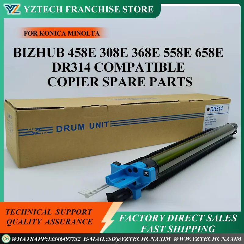 

1pcs Drum Unit For Konica Minolta Bizhub 458e 308e 368e 558e 658e DR314 Compatible Copier Spare Parts