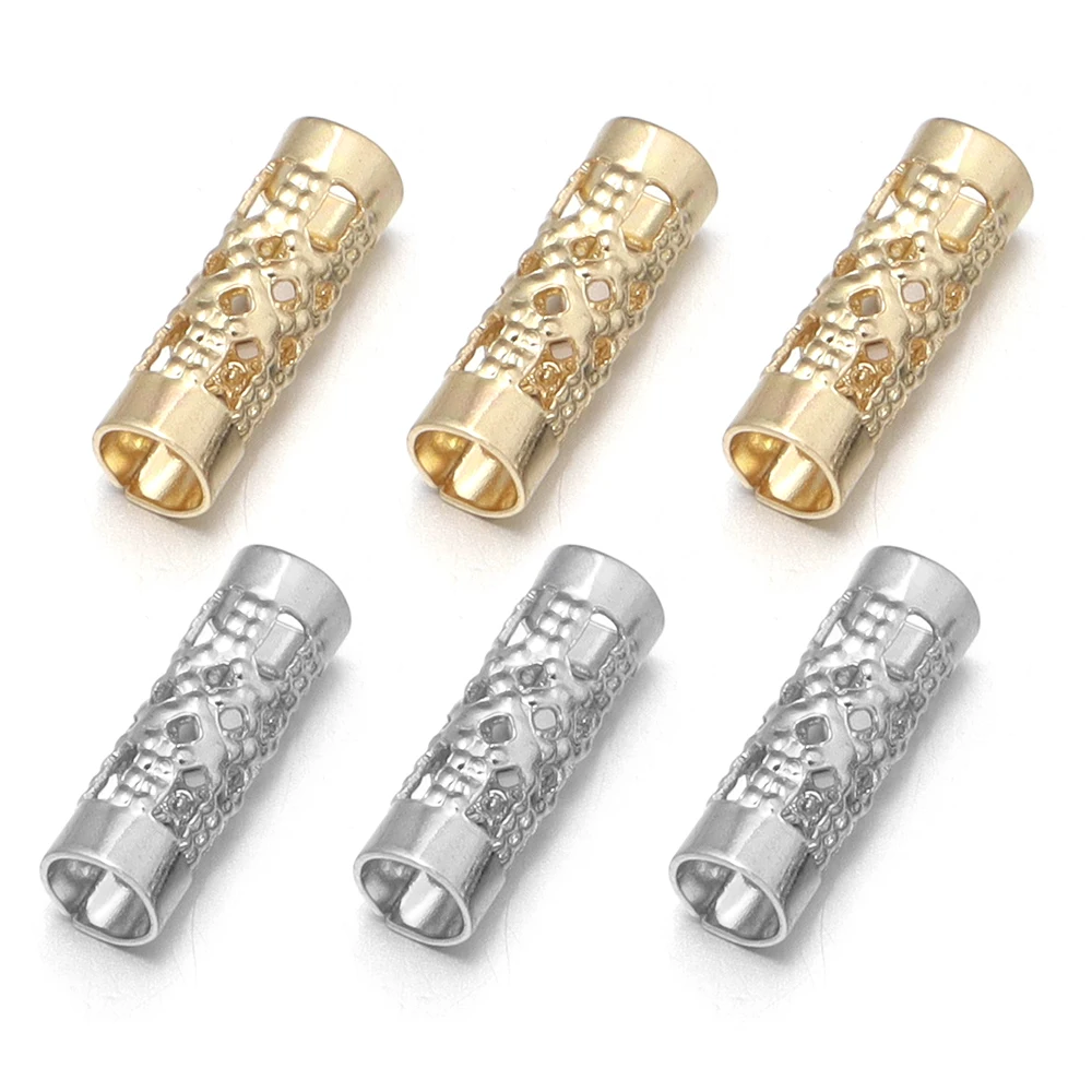 10-20 Stück/Lot 4x12mm lange Edelstahlperlen, hohle Rohr-Abstandshalterperlen für die Schmuckherstellung, DIY Armband, Halskette, Zubehör