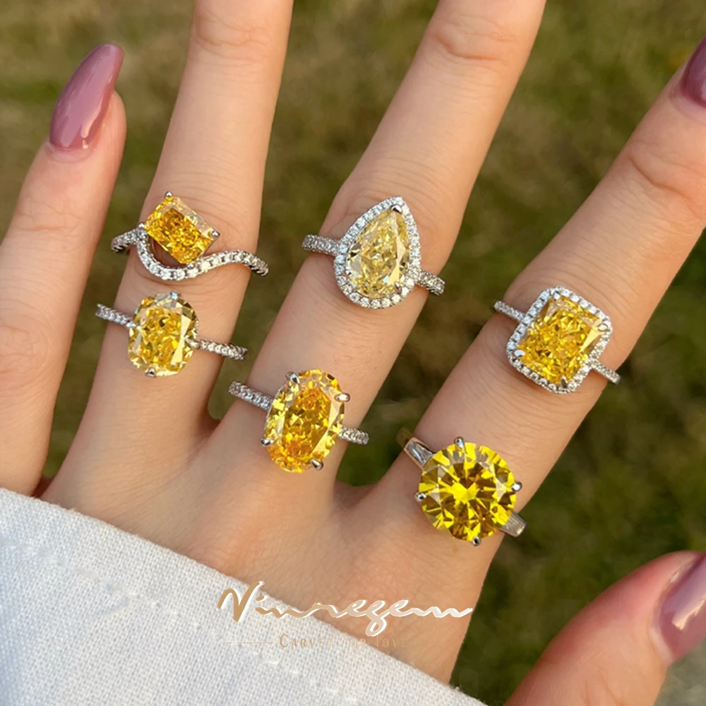 

Vinregem Citrine Gemstone 100% 925 Sterling Silver Cocktail Ring for Women Engagement Fine Jewelry Wedding Party Gifts Wholesale