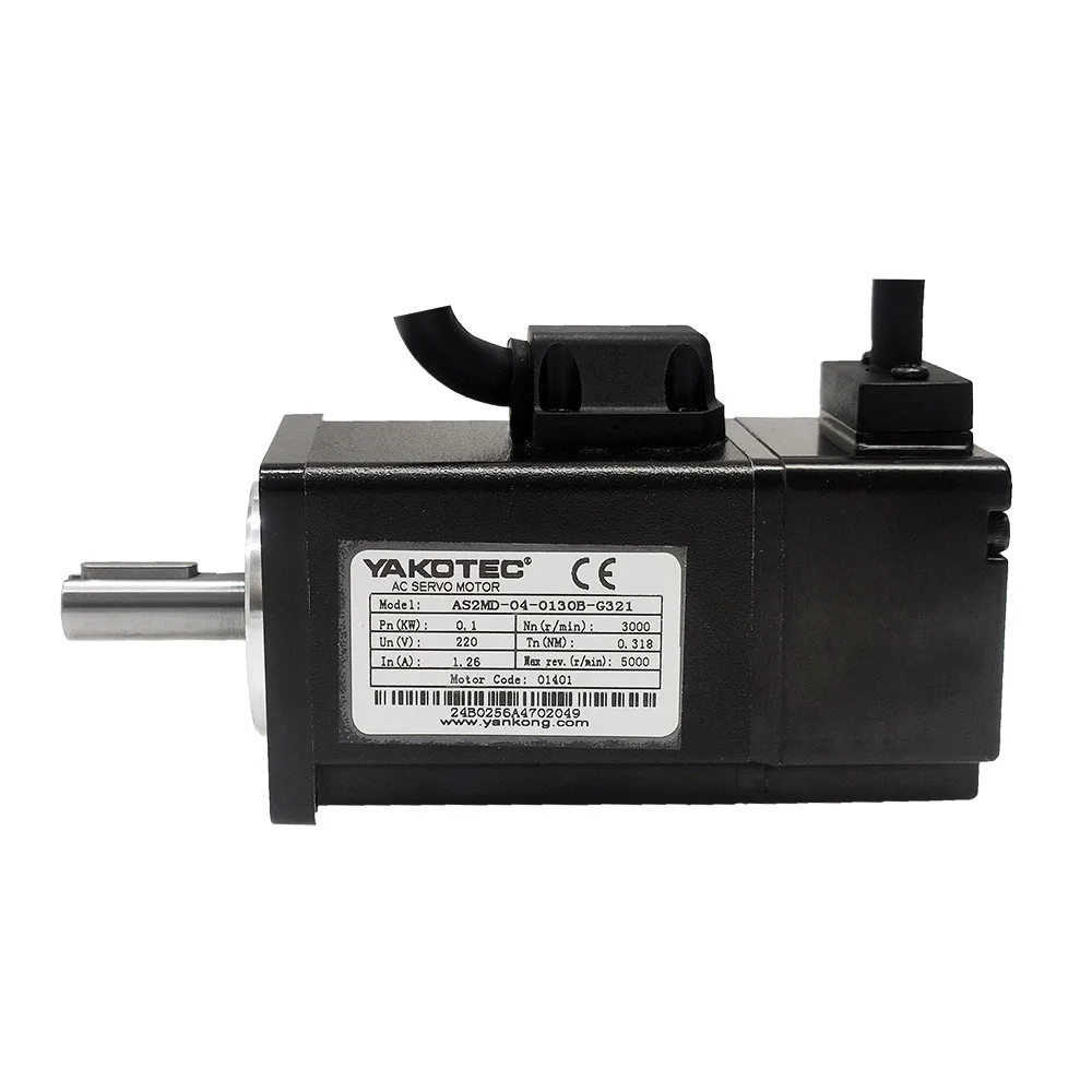 New and original YAKO AS2MD-04-0130B-G321 Servo Motor 220VAC 100W 3000rpm