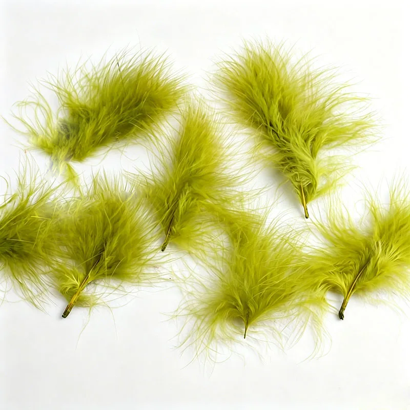 CONTEMPLATOR Fly Tying 50pcs Blood Marabou Turkey Fluff For Tails Wings Materials 8colors Streamers 5-8cm Fly Tying Feathers