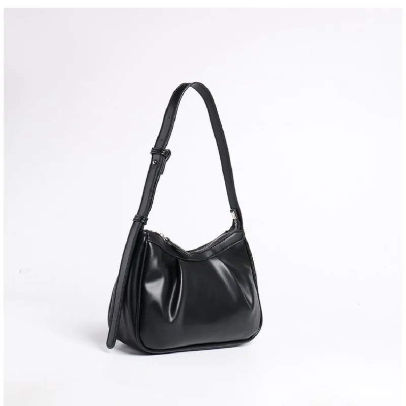 PU Female Shoulder Bag 2024 Korean Style Fashion Leather Baguette Underarm Bag Phone Handbag For Women Young Girl Purse