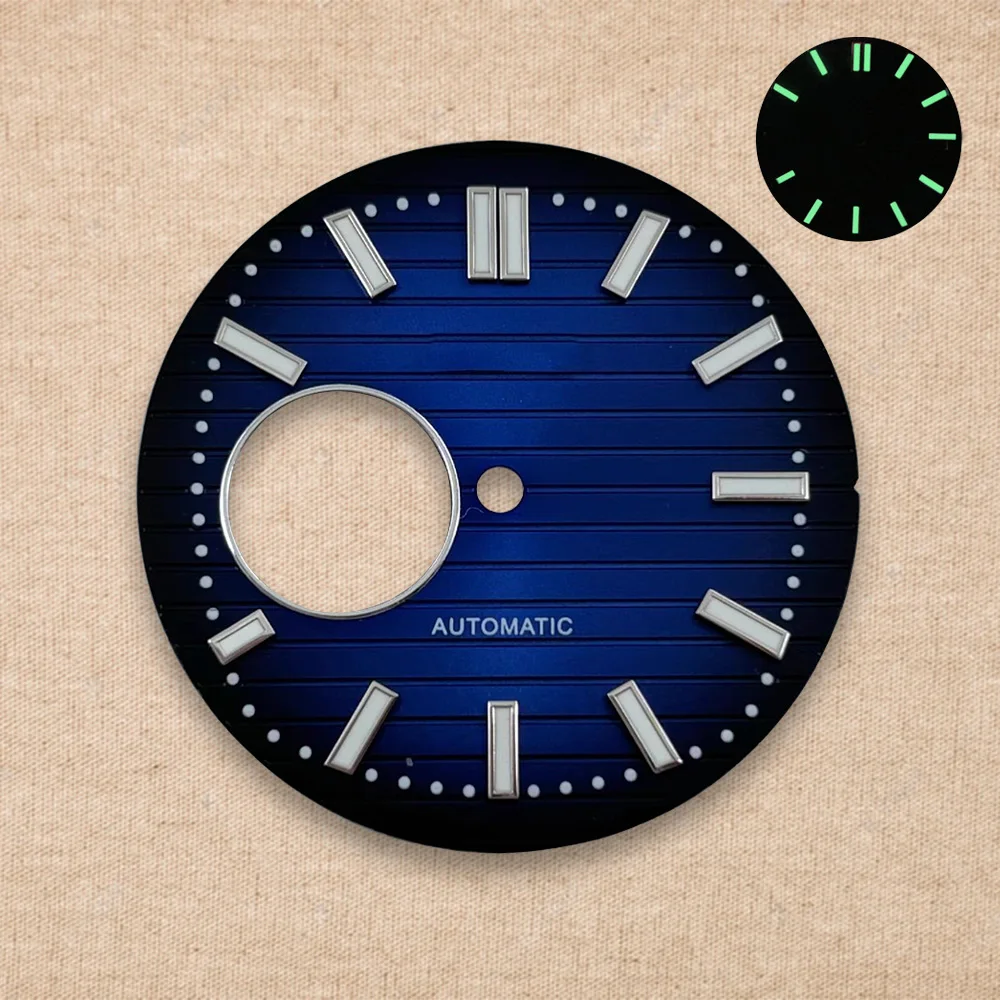 30.5 مللي متر S شعار نوتيلوس قرص مجوف أخضر مضيء مناسب لحركة NH38 ساعة عالية الجودة تعديل إصلاح الملحقات #3