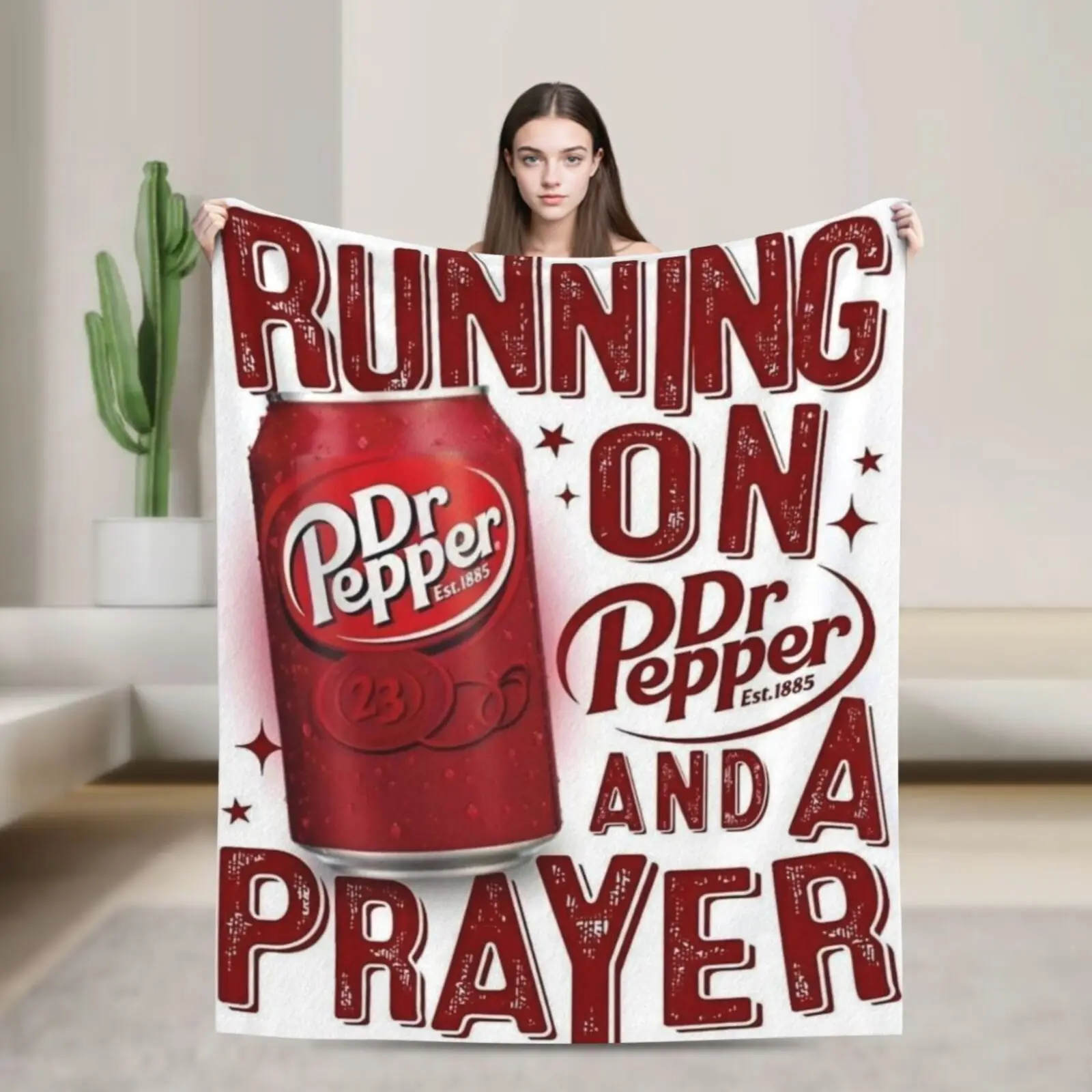 1PC Dr Pepper Printed Blanket Bed Blankets and Throws Microfiber Bedding Furry Plaid on the Sofa Plush Bedspread Throw