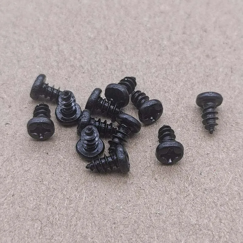 500pcs M2 M2.3 M2.6 M3 PA Phillips Black Screws Pan Round Head Self-tapping Electronic Laptop Screw Small Wood Screws Kit