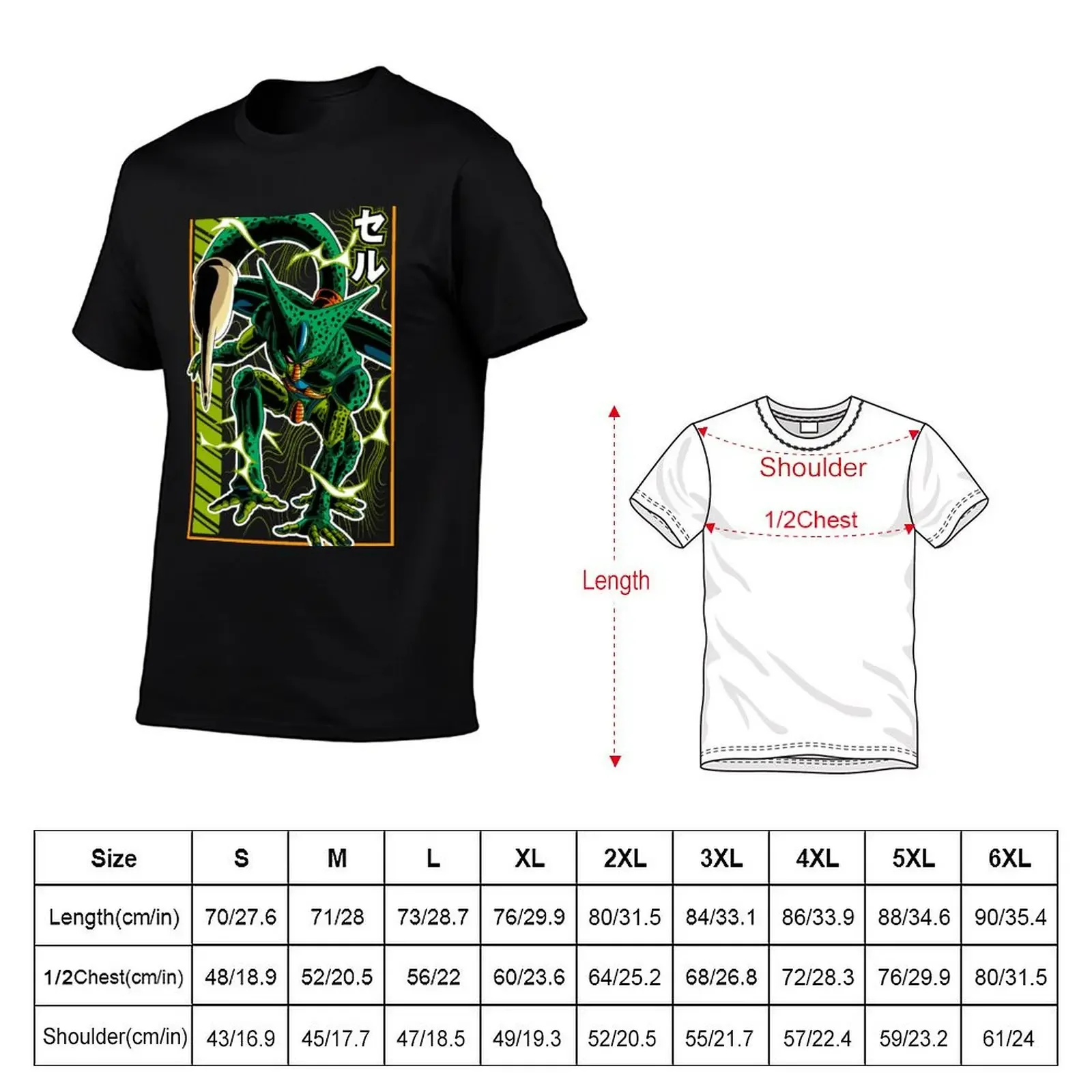 Imperfect Cell T-Shirt sweat anime t shirts Short sleeve tee graphic t shirts heavyweight t shirts for men