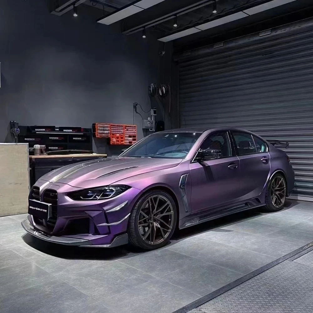 Ultra Matte 1.52*18 Metre Purple Red Sticker Self-Adhesive Car Wrap Vinyl Films for Exterior Decoration