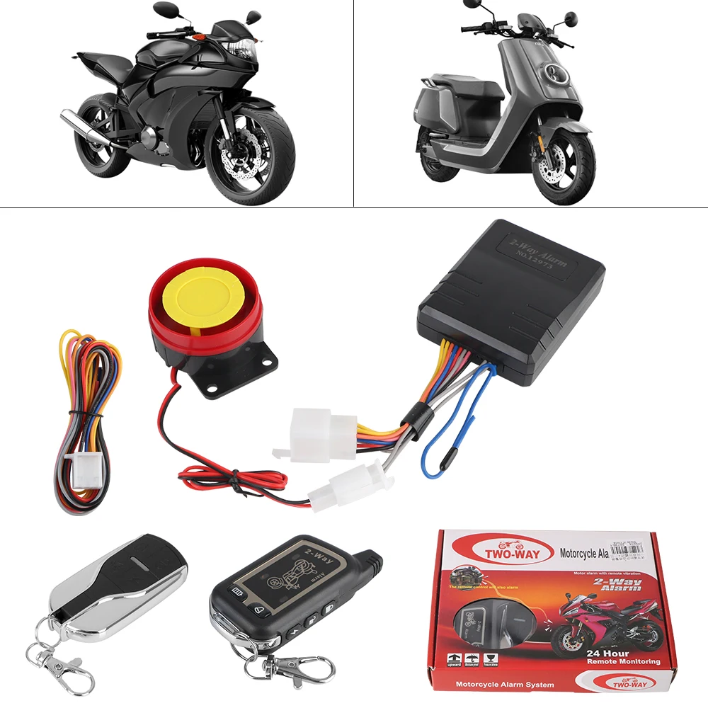 Remote Control Anti-theft Protection Motorcycle 2 Way Alarm System Universal E-bike Scooter Motorbike Security System 125dB 12V