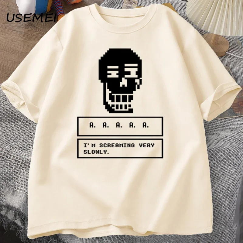 Undertale Game Skull T-shirt Men Streetwear Short Sleeve Tee Shirt Clothing Male Round Neck Oversize Tshirt Summer Funny T Shirt