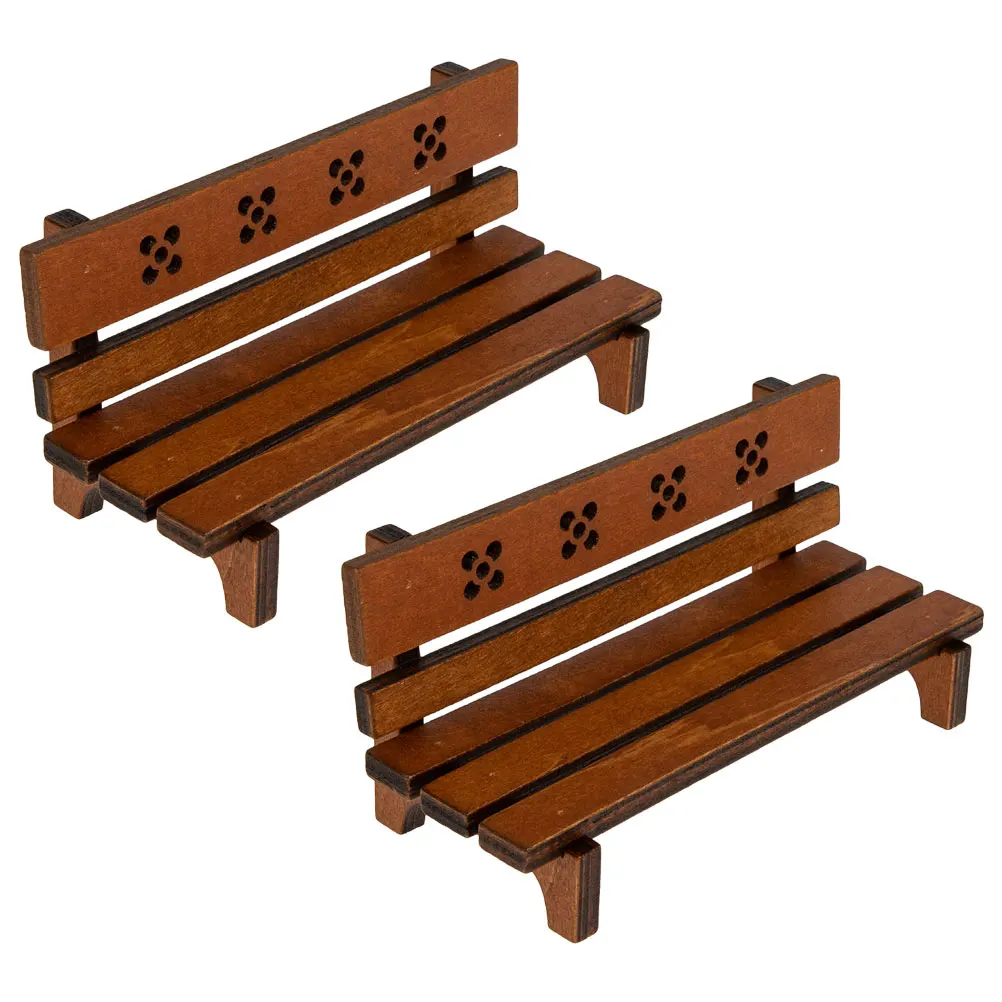 Ornements de banc de parc rétro, Mini bancs de maison de poupée, accessoire de modèle, meubles miniatures, accessoires de décoration miniatures