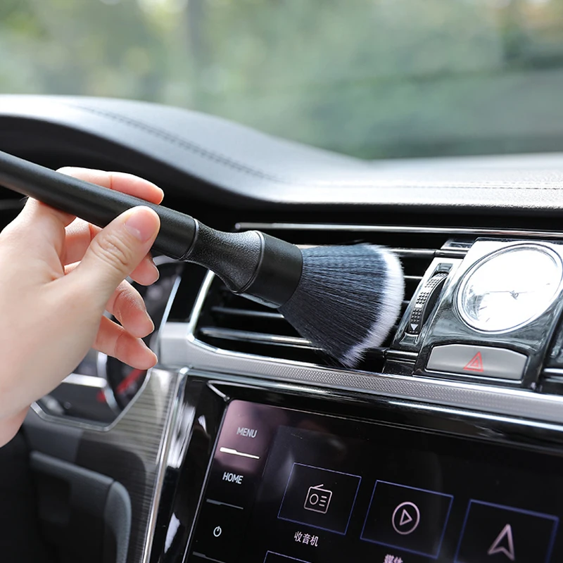 Cepillo para detalles de Interior de coche, plumero supersuave con cerdas sintéticas, accesorios para salpicadero